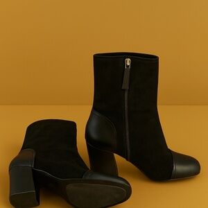 Giorgio Armani Italian Black Suede Ankle Boots
